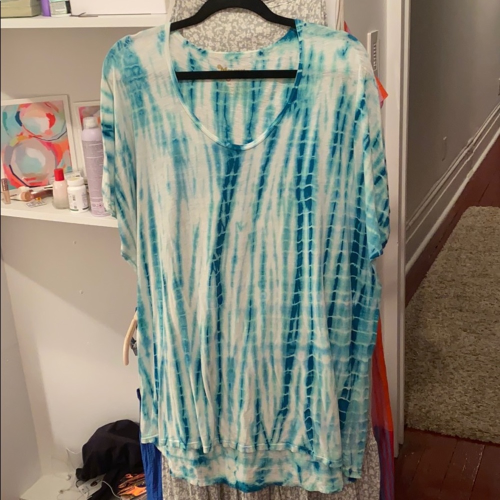 Show Me Your Mumu Blue tiedye tunic sz Small